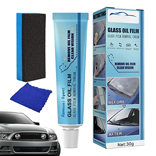 Car Glass Oil Film Cleaner Set,Car Glass Oil Film Remover,Glass Film Removal Cream,Glass Film Removal Cream Safety And Long-Term Protection,Glass Stripper Water Spot Remover,Glass Oil Film Removing