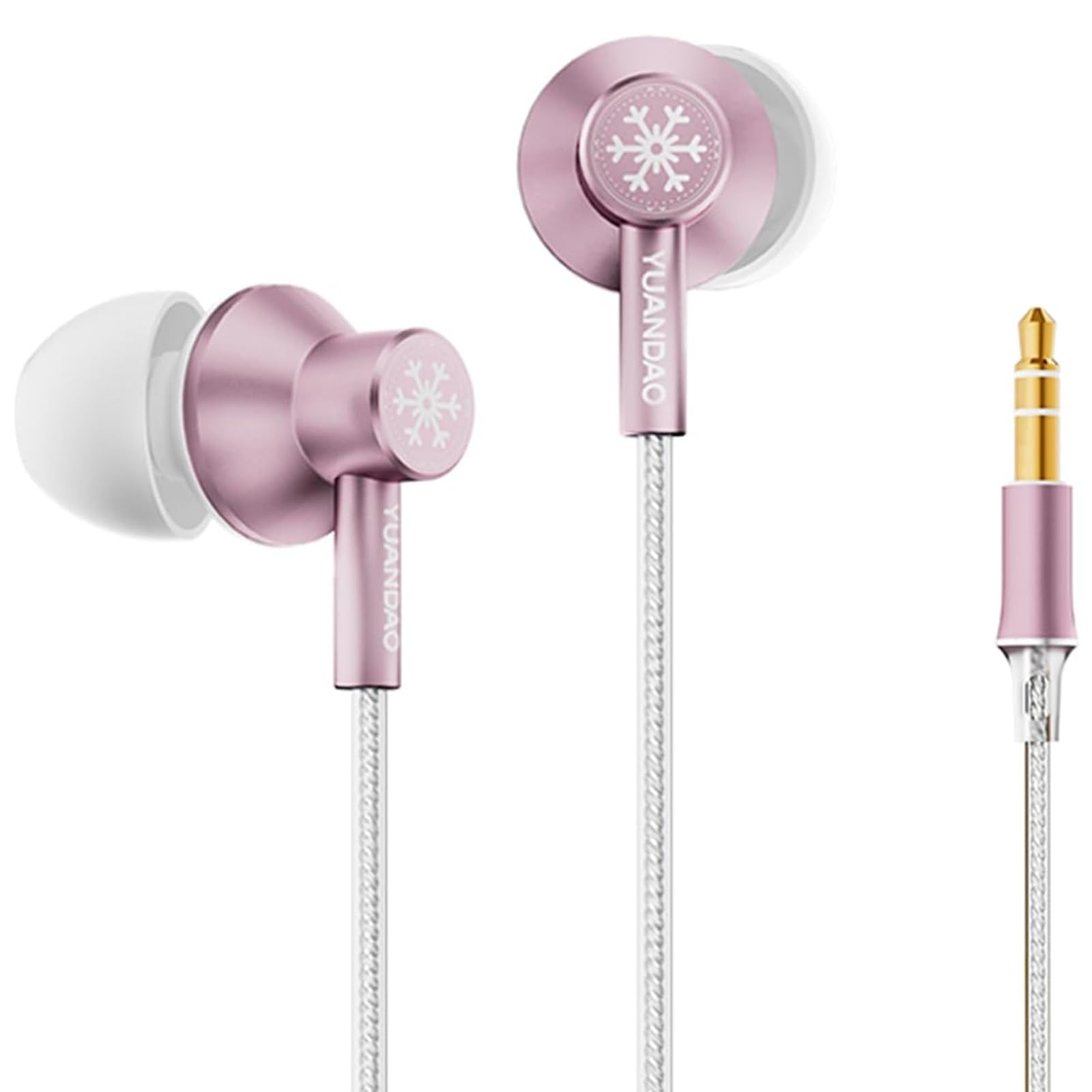 NICEHCK StringSnow Wired Earbuds, 10mm Dynamic Driver PEEK PU LCP Diaphragm HiFi in-Ear Headphones for iPad, Laptop, MP3, Android Fits All 3.5mm Jack Device (Pink 3.5mm No Mic)