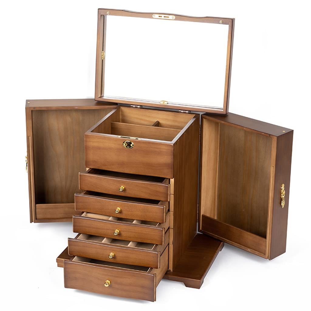 Boîte à bijoux en bois massif : l'écrin multicouche chic