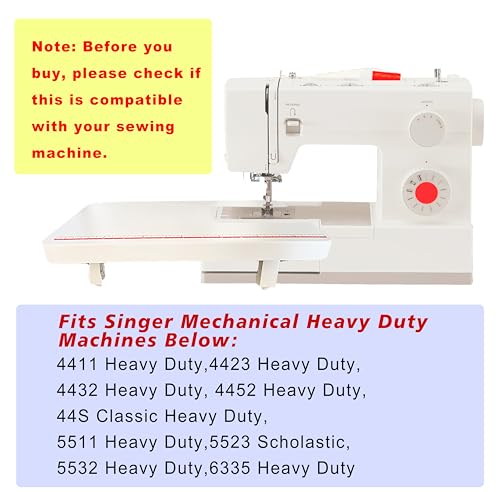 Sewing Machines Extension Table Compatible with Singer Brand 44S, 4411, 4423, 4432, 4452, 5511, 5523, 5532, 6335 Heavy Duty Sewing Machines (White) - Image 3