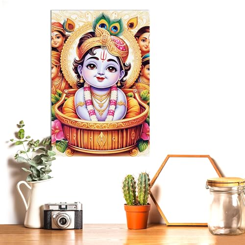 Image of Twinster Bal krishna Posters Photo for Pregnant Women, Baby Poster Self Adhesive (Size 45 cm by 30 cm) Pack of 1 (Design 6)