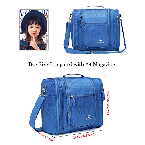 Large Hanging Travel Toiletry Bag for Men and Women Waterproof Makeup Organizer Bags wash bag Shaving Kit Cosmetic Bag for Accessories, Shampoo,Bathroom Shower, Personal Items (Royalblue) - Image 3