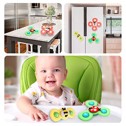 3 peças brinquedos giratórios de ventosa para meninos de 1 2 anos | brinquedos giratórios para bebês
