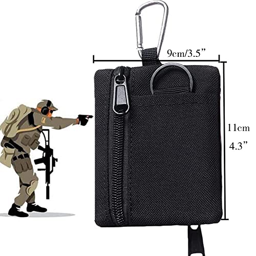 Image of Coin Pouch for Men, Military Mini Belt Pouch with Zipper, Coin Purse for Outdoor Activities, Travel and Daily Carry, 10.5 x 8.5 cm