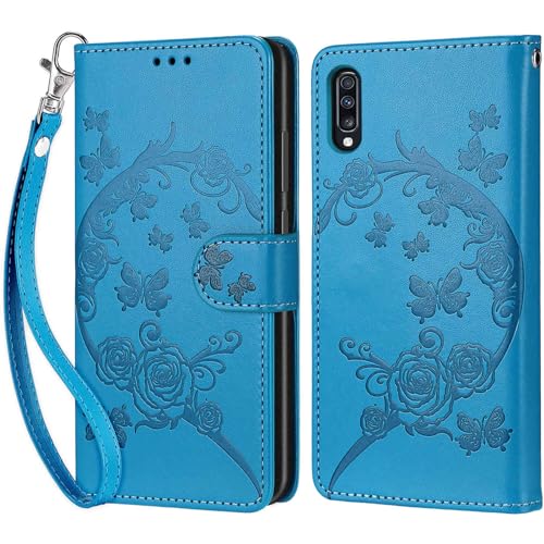 Qualità Top Questa Cover Compatibile con Samsung A70 è realizzata in pelle PU di alta qualità e silicone TPU flessibile, flip design proteggerà il vostro schermo del telefono da cadute accidentali, urti, polvere e graffi.
