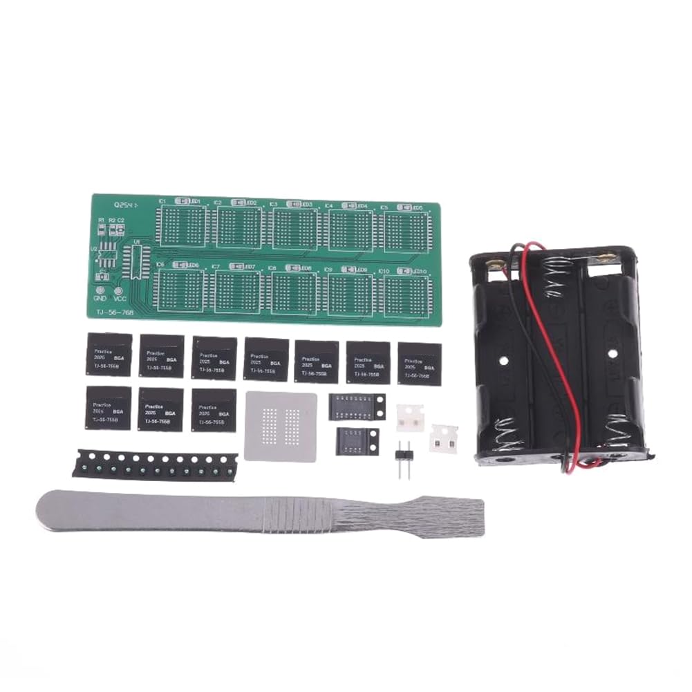 Jnchdghwa Black Soldering Practice Board Bga Chip Teaching Kit Decimal Flowing Lights Diy Training