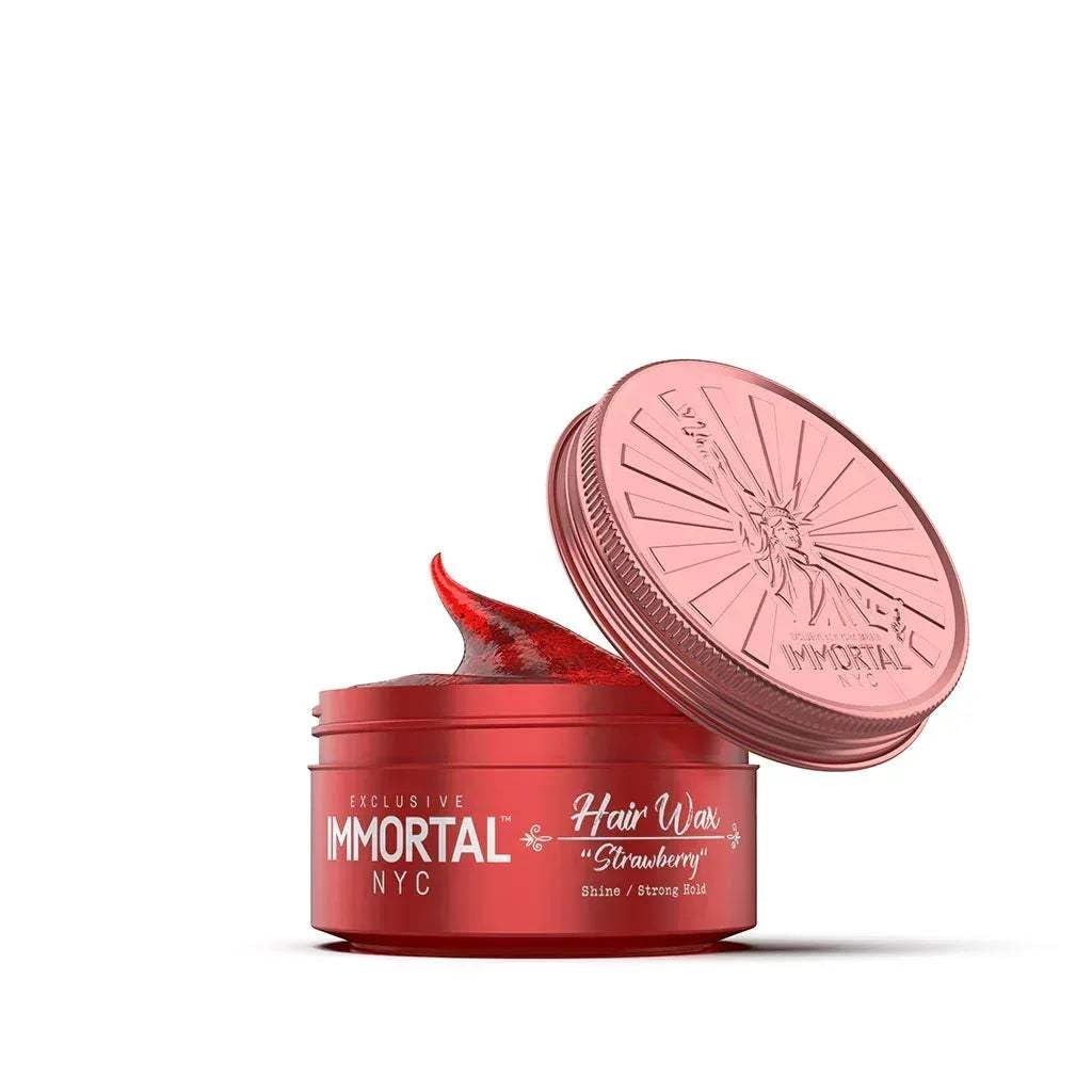 Immortal Nyc Strawberry Hair Wax - Extra Strong Hold and Maximum Shine Hair Wax, 150 ml