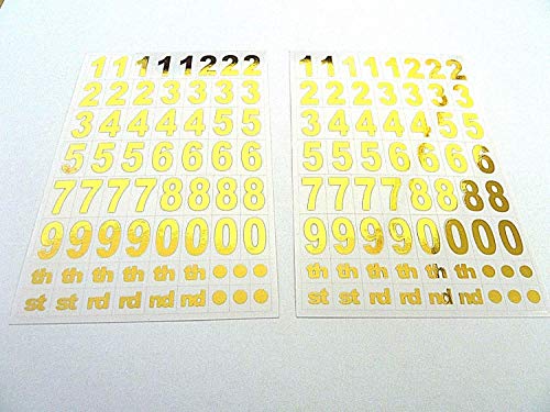 Minilabel 13 5mm Gold On Clear Vinyl Sticky Numbers, Number Stickers