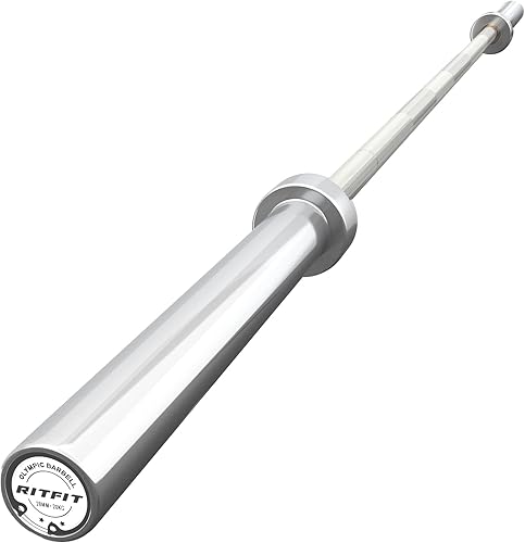 Miniatura 31 de RitFit Elite 7ft Olympic Barbell, Robust 45lb Barbell for Weightlifting and Powerlifting, Superior Olympic Bar with Exceptional 500lbs Load Negro