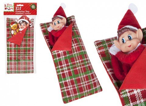 Elf Gemusterter Elfschlafsack – Weihnachts-Schlafsack Mit Kissen | Für Elfen-Deko