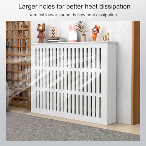 Cache-radiateur à lattes verticales pour masquer un radiateur de salon