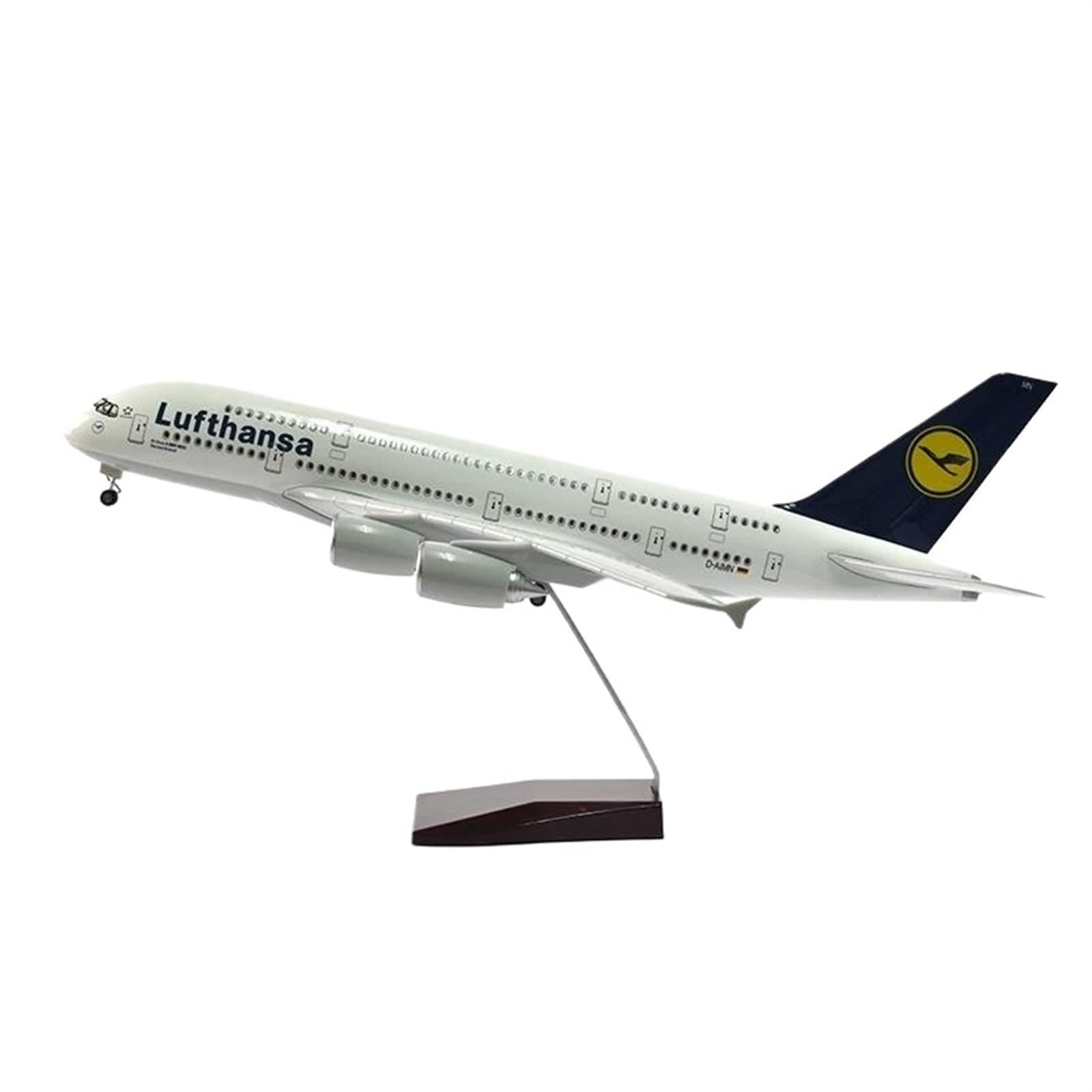Modello di Aeroplano 46 cm per Lufthansa Airbus 380 Modello di Aereo 1/160 Aerei in Resina pressofusa Aerei Collezione squisita Altamente restaurata (Colore : No Light)