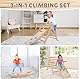 4-in-1 Montessori Kletterdreieck, Klettergerüst Indoor mit Rutsche, Kletterleiter und Kletterbogen, Wippe, Faltbares Holz Klettern Spielzeug Indoor Outdoor Set, Indoor Spielplatz 1-5 Jahre