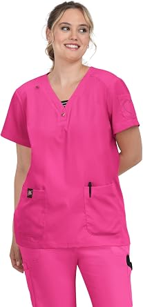 KOI Betsey Johnson Kennedia Womens 3-Pocket Scrub Top