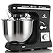MURENKING Stand Mixer 5.3-Quart 500W,6+P Speed Tilt-Head Kitchen Electric Food Mixers Home Baking Dough Machine with Stainless Steel Bowl,Dough Hooks, Whisk, Beater, Pouring Shield (Black)