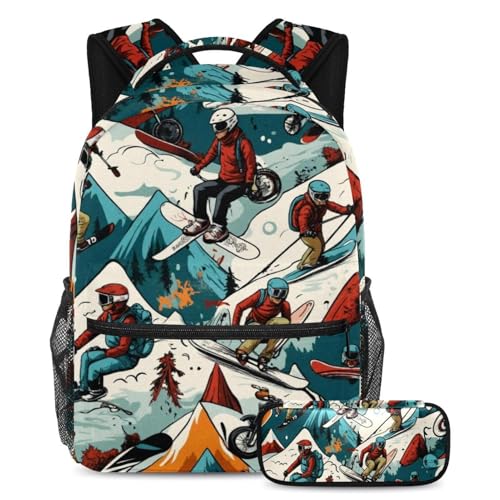 Sac à dos grande capacité avec trousse à crayons, ensemble solide pour ados