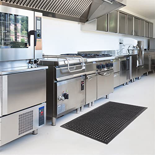 mosegor Ringgummimatte 150 x 90 x 0.3cm Gummimatte, rutschfest Wabenmatten, Arbeitsplatzmatte, Küche Drainage Matte, Gummi-Bodenmatte, Gelochte Fussmatte, für Heim, Eingangsbereich, Geschäftsräume