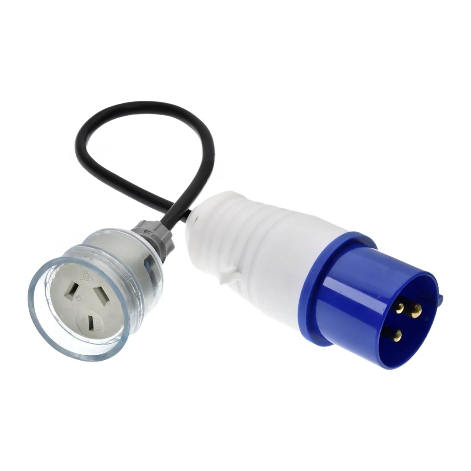 Enchufe industrial IEC309 316P6 a toma AS3112 y conector 316C6 10A