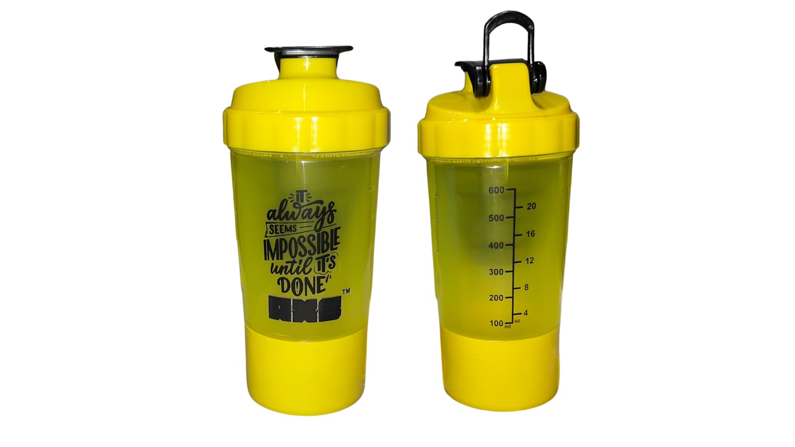 CHAMP 600ml Plastic Shaker Pack of 1, Yellow for Gym, Travel, Cycling-picture-26