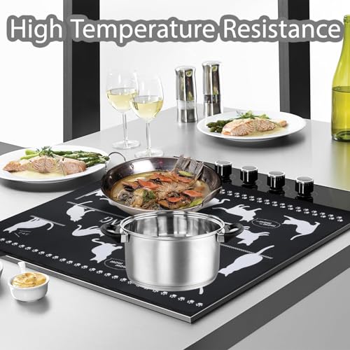 Txmyxgs Induktionsschutzmatte 61.5 * 53cm,Induktionskochfeld Abdeckung,Herdabdeckplatte,Herdabdeckung Induktionsfeld,Wiederverwendbar Multifunktionale Silikonmatte für Ceran- und Induktionsherde