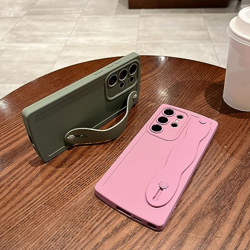 Coque Samsung S21 antichoc silicone vert avec support et dragonne de luxe ENILSA - 2