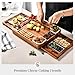 Shanik Upgraded Acacia Cheese Board Set, Square Shaped Charcuterie Set, Cheese Platter, Handcrafted Design and Stainless Steel Cutlery Set - Gift for Any Occasion No Engraving