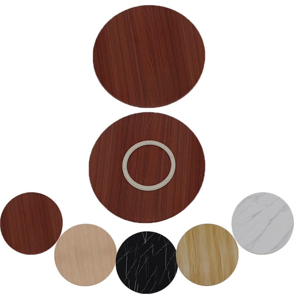 Bandeja de madera resistente para servir giratoria silenciosa de 20 y 40 pulgadas, plato redondo para servir de mesa para comedor, acabado de teca, perfecto para entretenimiento y decoración del hogar