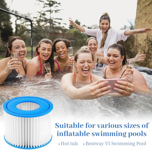 Miniatura 7 de Shyllin Cartucho De Filtro Tipo Ii 6 Unidades, 10.5x10.5x5.5 Cm, Filtro Para Piscina Y Spa, Cartucho De Repuesto Para Hidromasaje, Compatible Con Intex