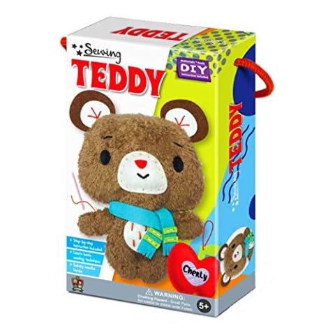 C.S. Kids Magic World DIY Personalised Teddy Sewing Kit |Frist Sewing Arts & Crafts Gifts | Educational Sewing Kit for Kids | Sew Your Own Teddy Bear (Safety Neddle & Instruction Included) Cover