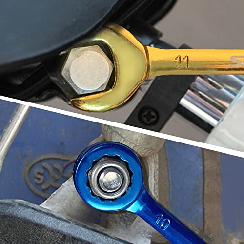 Speedwox 10 Pcs Color Plated Open And Box End Mini Wrenches Color Coated Midget Wrench Set Mini Combination Wrench Set Metric With Portable Pouch And Large Ring（4-11Mm） #TOP6