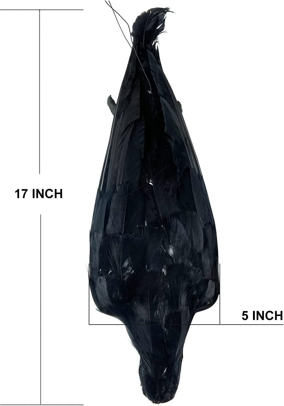 Get Rid of Crows - 2 Pack Realistic Lifesize Large Black Feathered Crows Decoy 17 inch