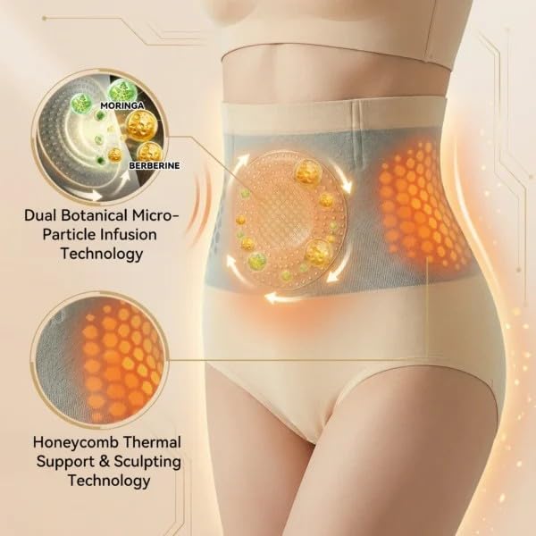 Générique Pauraju Moringa & Berberine 4-in-1 Micro-partikel Sculpting & Fat-Burn Shorts - 3 Items