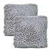 YOUR SMILE Pack of 2, Decorative Plush Luxury Series Merino Faux Fur Throw Pillow Case Cushion Cover 18" x 18"(Gray)