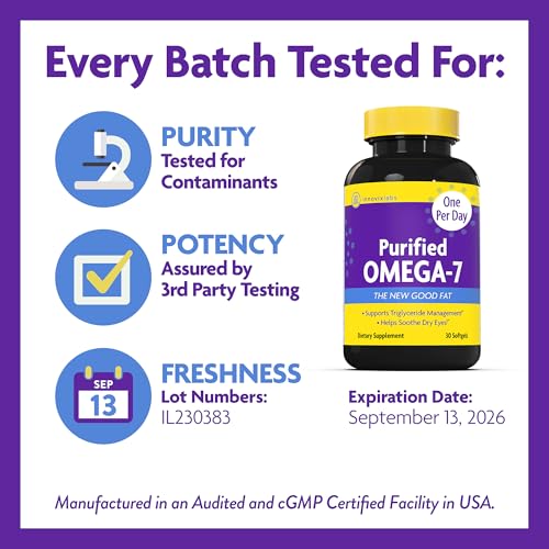 InnovixLabs Purified Omega 7 Supplement - 210 mg Omega-7 Palmitoleic Acid, Fish Oil for Metabolism & Triglyceride Support, Essential Fatty Acids, IFOS Approved, 30 Softgels - Thumbnail 6