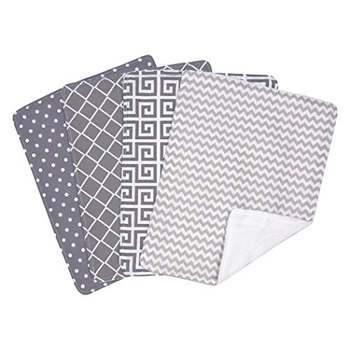 Trend Lab Ombre Gray Bouquet 4 Piece Burp Cloth Set