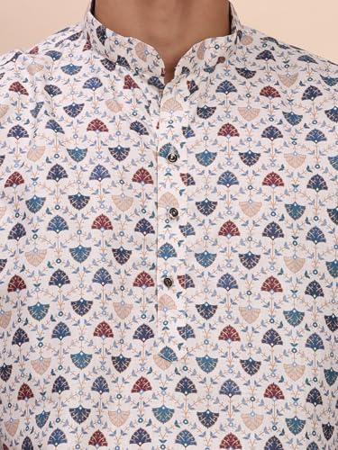 Image of Pro-Ethic Style Developer Men's Cotton Printed Kurta Pajama Set Traditional Outfit | Mandarin Collar (E-129)