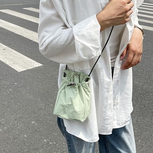 Fashionable Water Resistant Small Shoulder Bag Casual Pleated Drawstring Phone Pouches Crossbody Purse for Shopping Work4