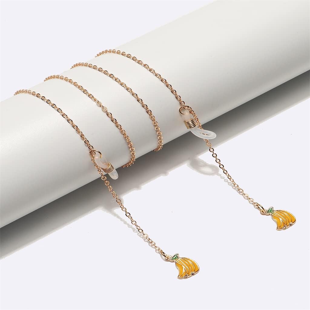 Accessories Metal Eyeglass Cord Gold Banana Pendant Eyeglass Chain Fashion Accessories (D 1)