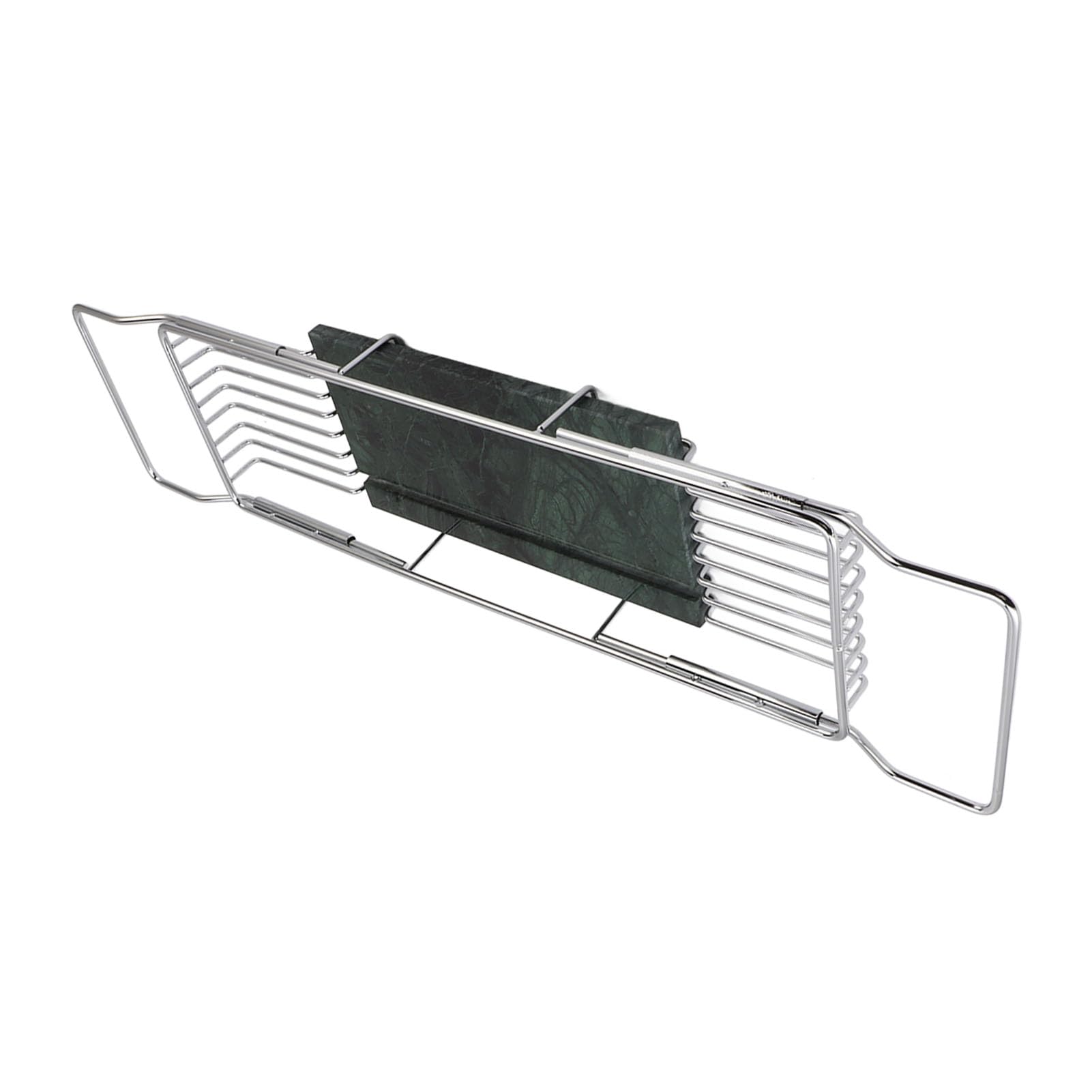 Bandeja para Bañera, Estante para Bañera Antideslizante de Diseño Retráctil Expandible, Estante para de Mármol de Acero Inoxidable con Orificios de Drenaje para Baño, Cocina, Organizador de