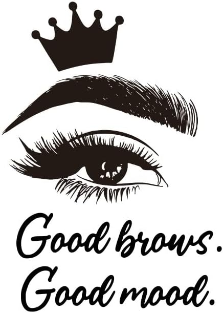 UILMNIY AFN39 - Calcomanías de decoración de pared de cejas ojos de belleza con corona pestañas de buen humor cita de buen humor calcomanías de
