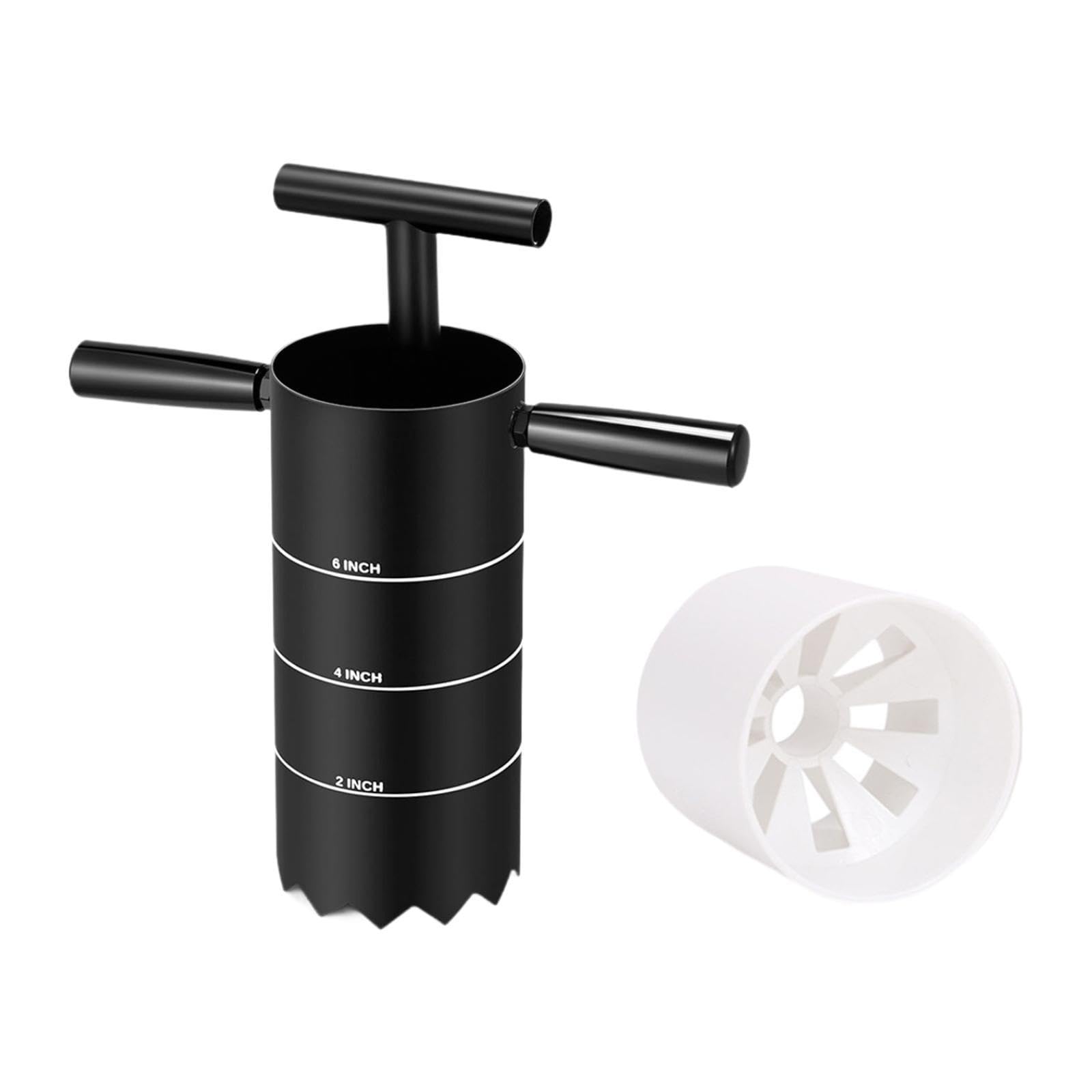 Coupe-trous Portable, avec Poignée et Accessoires Détachables, Godet pour Creuser Des Trous, pour L'extérieur Du Jardin, 4 Pouces Multi Hole