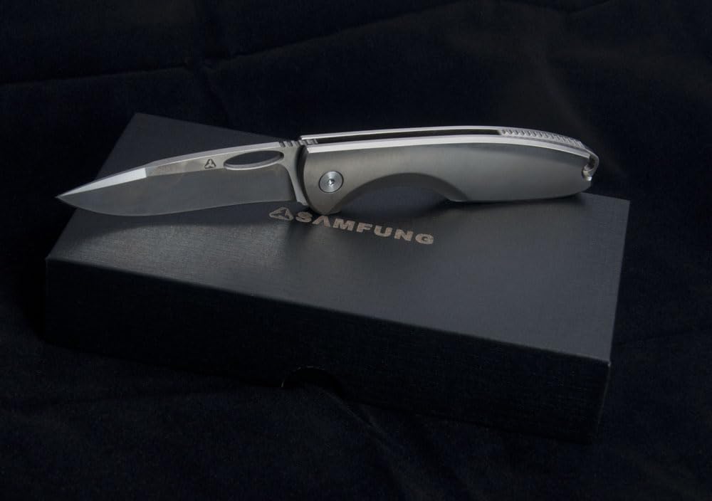 Coltello tascabile pieghevole D2 Lama Titanio Maniglie EDC Coltello per Outdoor Camping Regali