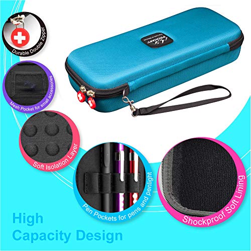 Image of PROHAPI Hard Stethoscope Case, Large Stethoscope Carrying Case with ID Slot, Compatible with 3M Littmann /ADC /Omron /MDF Stethoscope Includes Mesh Pocket for Nurse Accessories (Turquoise)