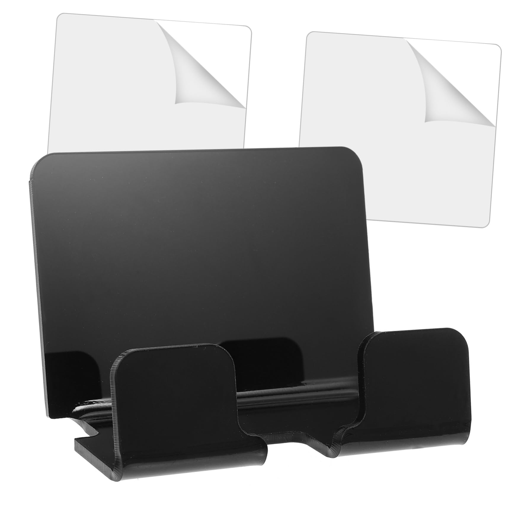 Mikinona 5 Piezas Soporte De Pared para Teléfono Móvil Estante para Tabletas De Montaje En Pared Soporte para Teléfono Autoadhesivo Soporte para Teléfono Inteligente Muro Acrílico Black