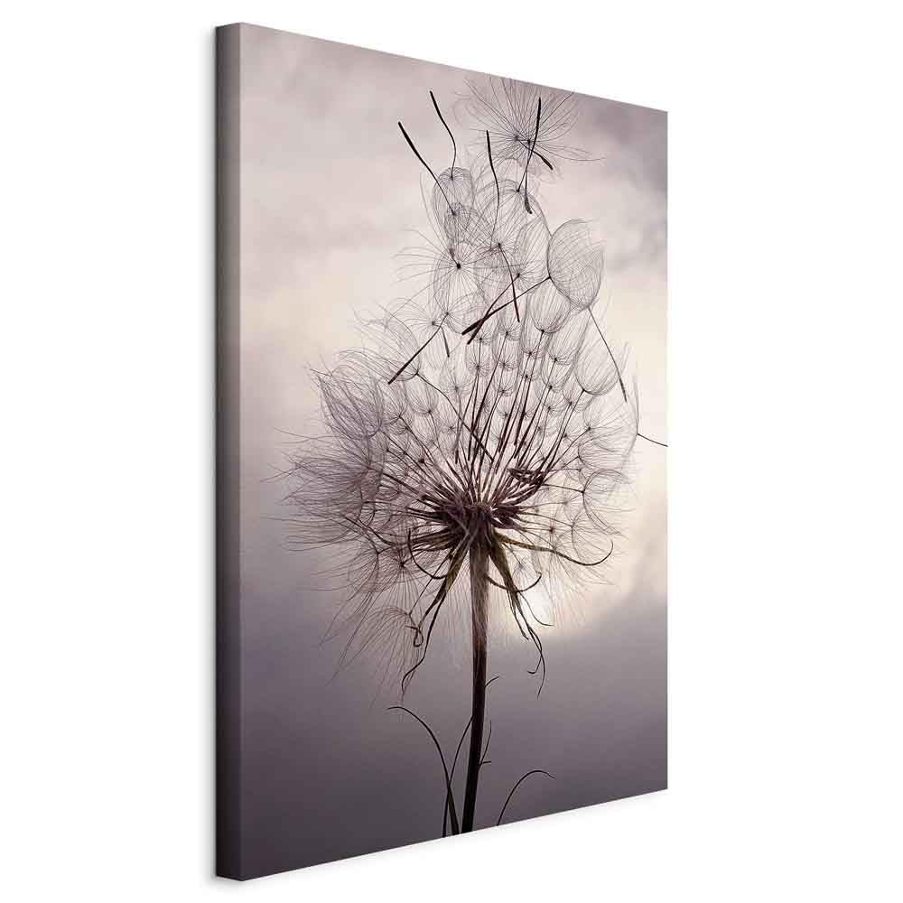 murando - Quadro Verticale Fiore Soffione Astratto Beige 60x90 cm 1 Pezzo - Stampa su Tela Strutturata - Quadri Moderni Verticali Camera da Letto - Murale Arte Decorazioni da Parete - b-B-0634-b-a