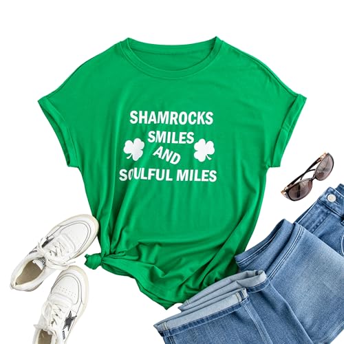 Womens St Patrick's Day Shirts Shamrock Tee Funny Sayings Tops (US, Alpha, X-Large, Regular, Regular, A_Green)
