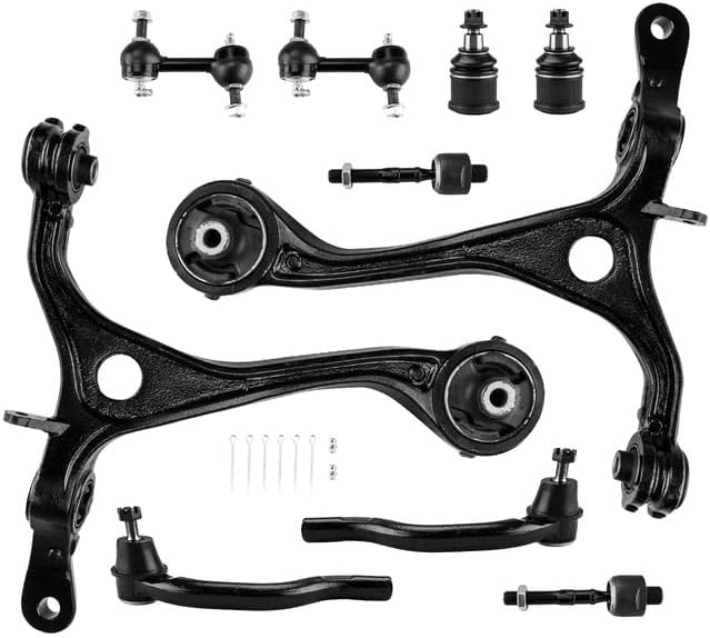 Front Upper Lower Control Arms, Front Upper Lower Control Arm Tie Rod Sway Bar Replacement for 2003-2007 Accord Replace K90457, K90456, EV80210, 51210SDAA01, 51210SDAA02, 51215SDAA02