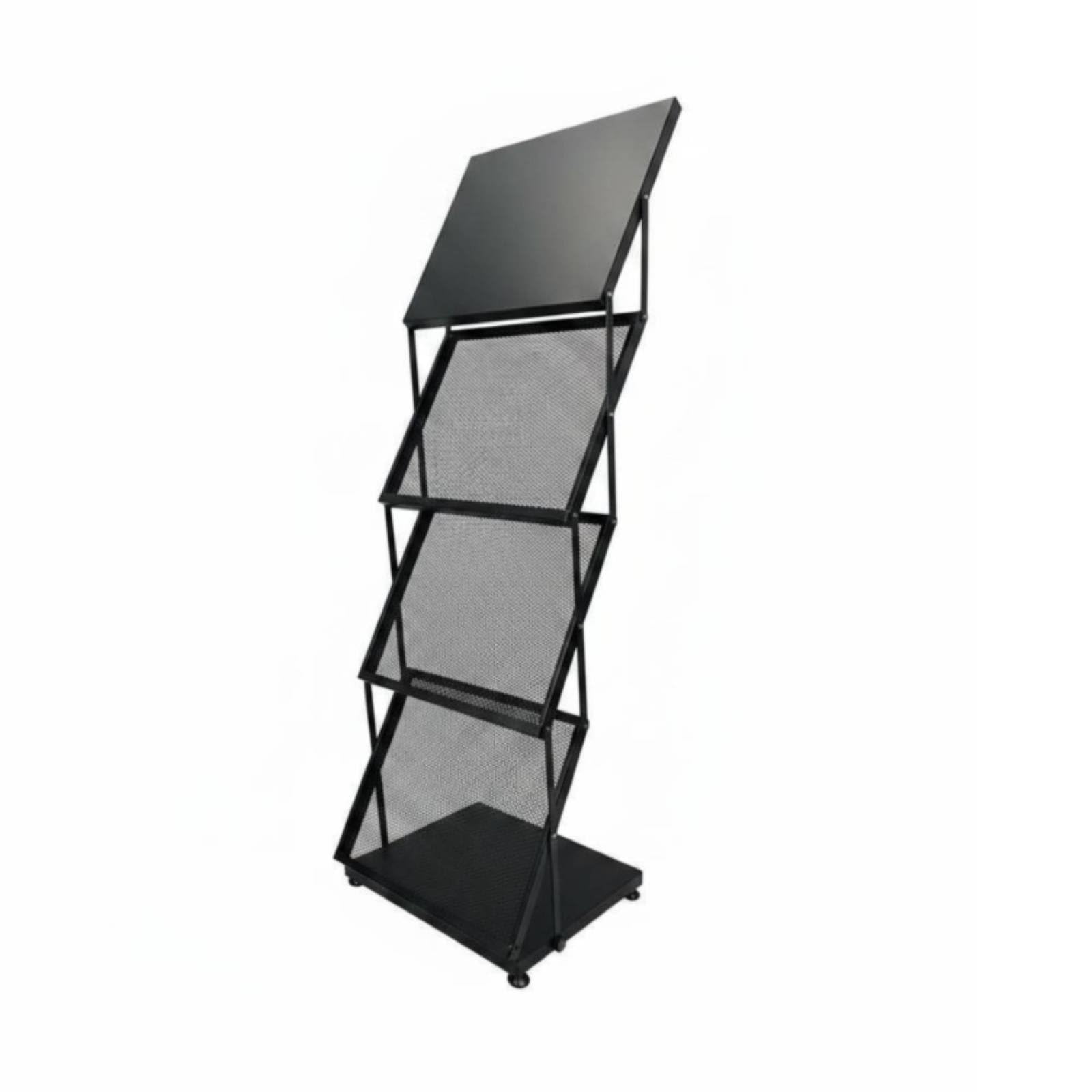 Dokumentenständer Zusammenklappbares Literaturregal Prospektdisplay Informationsständer aus Metall Platzsparend für Unternehmen Ausstellungen Wartezimmer, 1320 460 370mm
