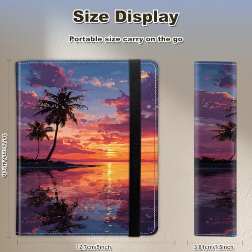 Image of Photo Album 4x6 120 Photos with Strong Elastic Band, Tropical Palm Tree | Large Capacity Premium Leather Picture Album, Portable Wallet Albums Photo Book for Family Anniversaries Wedding Baby