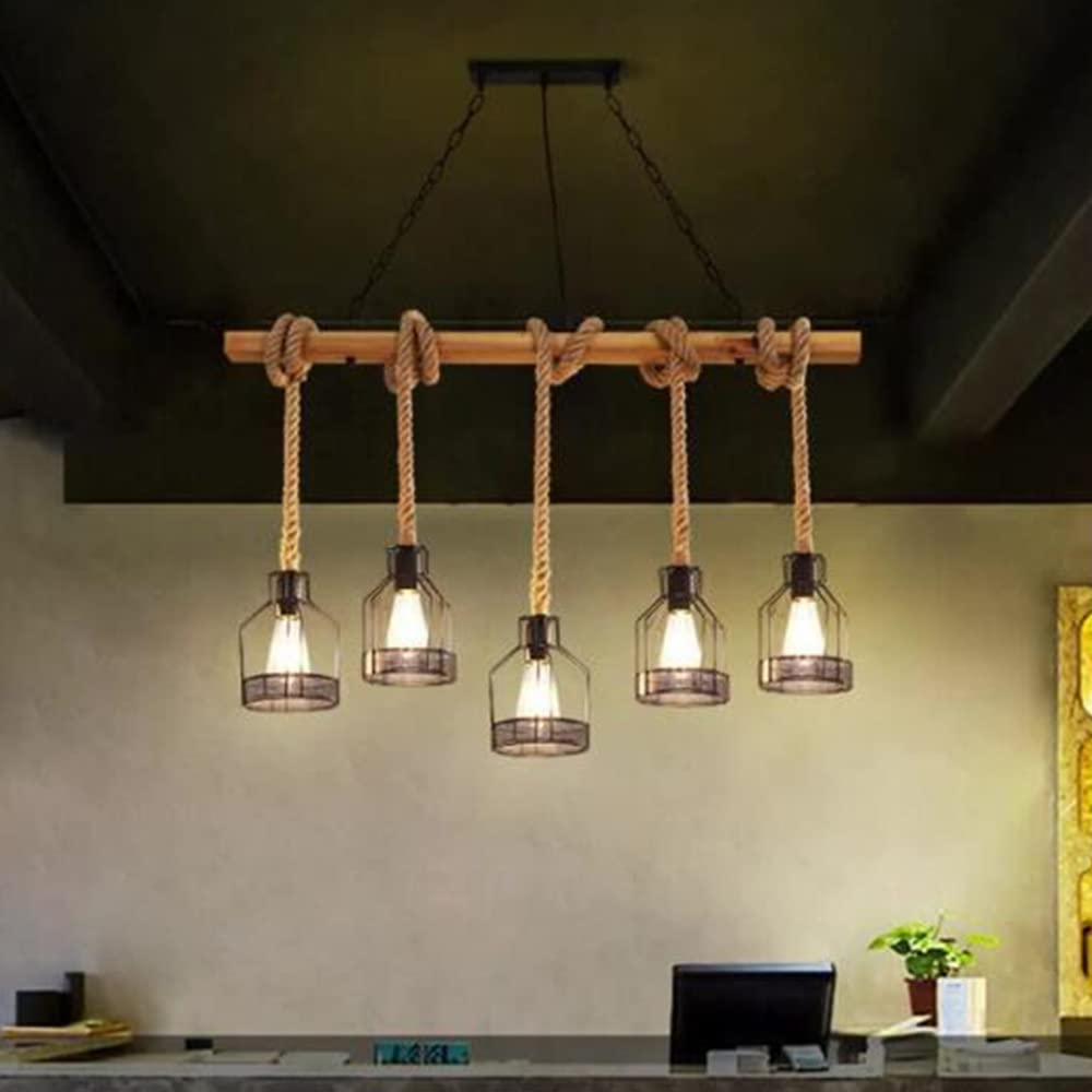 Rustieke industriële retro vintage houten hanglamp voor bar, café, restaurant, antieke loft, oude boot, houten hanglampen
